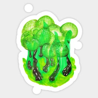 Green Forest Abstract Sticker